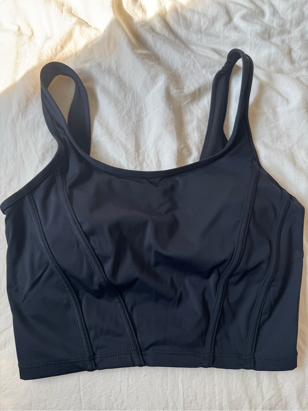 Black Padded Crop sports bra